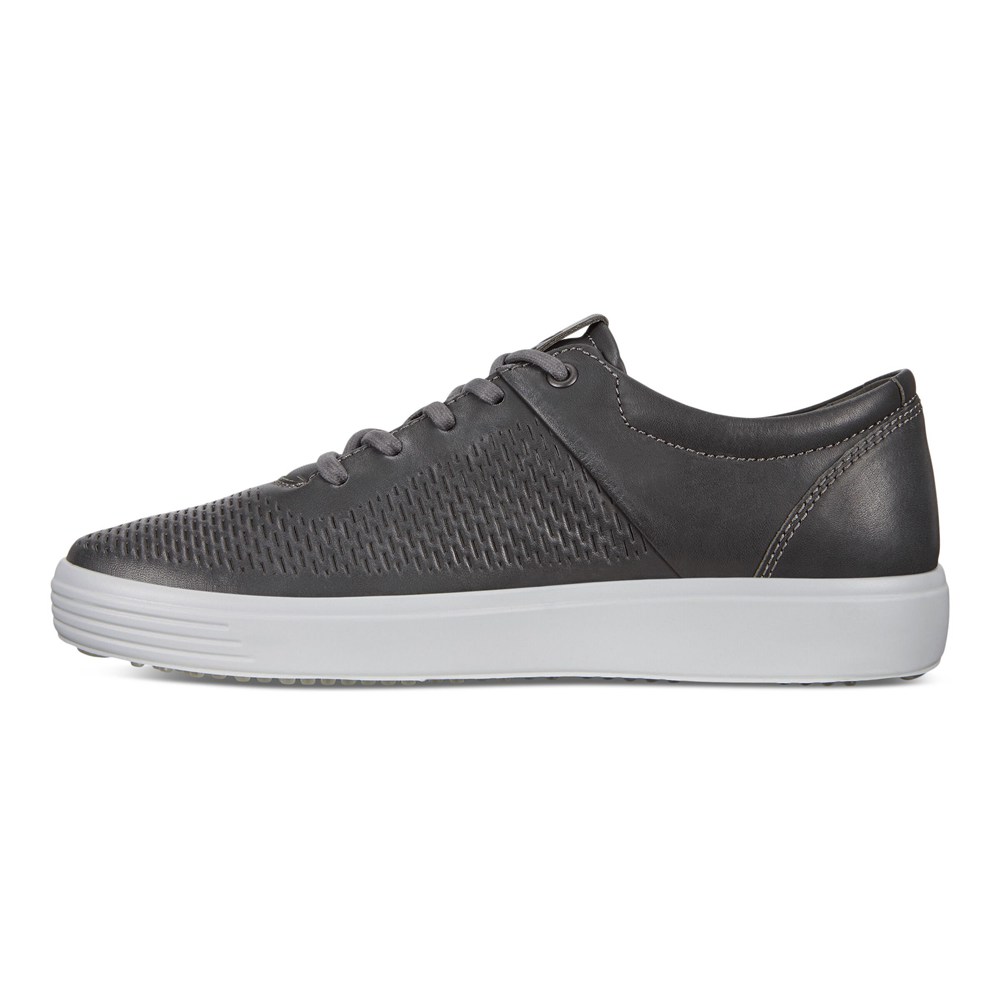 Tenis Hombre - ECCO Soft 7 Lace-Ups - Grises Oscuro - ZRE604513